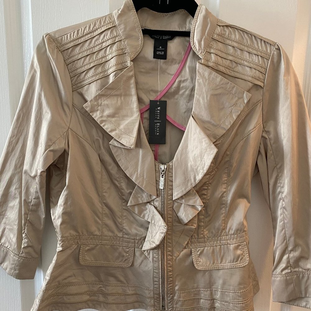 WHITE HOUSE BLACK MARKET Tiered Ruffle Jacket Size 4 NWT